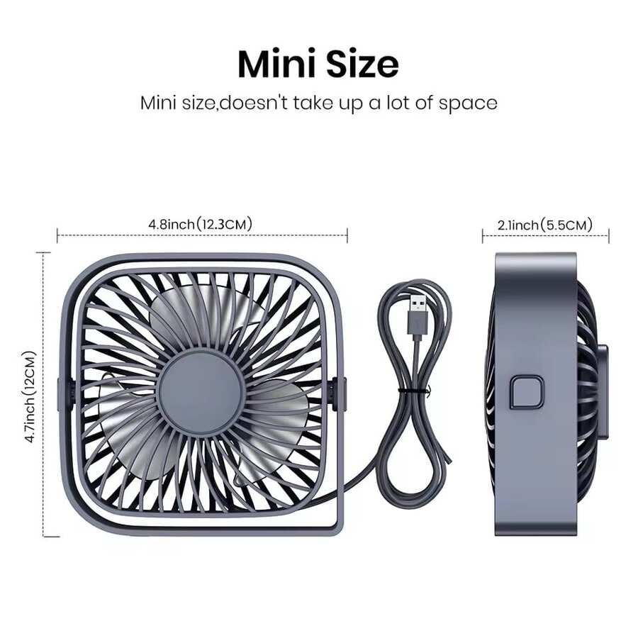 Mini Desktop Fan, Portable, Quiet Operation, 360° Rotation, Powerful Airflow, USB Powered, Stylish Design, Brushless Motor, Suitable For Office, Bedroom, Study - Standard Model - View 1