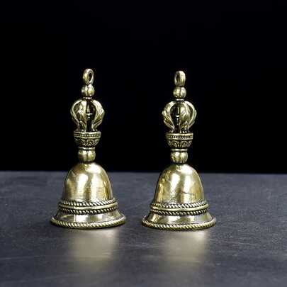 سلسلة مفاتيح جرس نحاسي عتيق ذو 5 مخالب للطرد الشيطاني، للجنسين