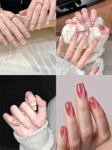 4pcs Cat Eye Magnet Set, Double-Head Cat Eye Magnetic Nail Art Tool, Black Bead-Attracting Nail Magnet Pen & Heart-Shaped Nail Magnet Guides, DIY Nail Art Design For Home & Salon - Multicolor - View 6