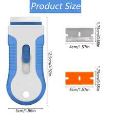 A Set Of 11 Stainless Steel Blade Ceramic Stove Scrapers, Suitable For Cleaning Electromagnetic Stove Surfaces And Ceramic Surfaces, Plastic Stove Surfaces, Glass Cleaning Tools, Multifunctional Light Removal Scrapers, Double Headed Light Removal Small Scrapers, Easy To Use And Clean - A - View 2