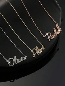 Custom Diamond Name Necklace, Bling Name Necklace, Personalized Necklace, Gold Name Necklace, Mother's Day Gift, Custom Jewelry Gift For Her - Full Diamond Necklace 1 - View 4