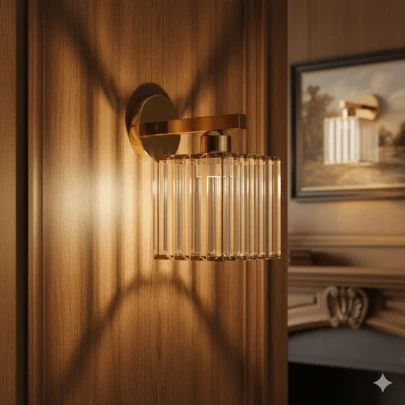 1/2 chiếc đèn tường pha lê vuông kiểu Châu Âu cổ điển, đèn trang trí nội thất cao cấp, ổ cắm E27, đấu dây trực tiếp, thích hợp cho phòng ngủ, phòng khách, hành lang, khách sạn, KTV, homestay (Không bao gồm bóng đèn)