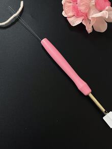 Fixed Head Plastic Handle Punch Needle, Pink And Blue Colors Available, Suitable For Punch Embroidery, Home Decor, Handmade Gifts, Holiday Decorative Paintings And Other Fabric DIY Crafts - Plastic Non-replaceable Needle - View 3