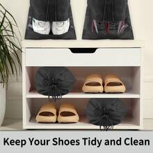 2/4/6/8Pcs Portable Travel Shoe Bag Storage Organizer Bag Black Drawstring Bag Suitable For Clothes, Shoes, Hats, Bags, Etc. - Multicolor - View 6