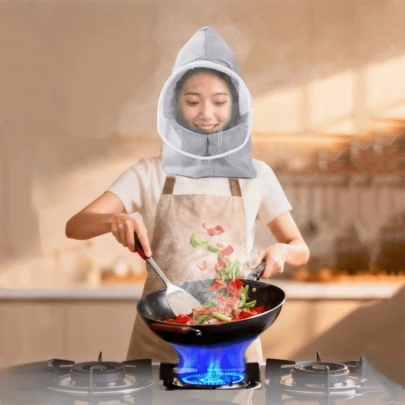 Mũ che mặt chống khói nhà bếp, mũ bảo hộ dành cho phụ nữ khi nấu nướng và xào nấu để ngăn dầu bắn vào người, tích hợp lớp chắn bụi giúp bảo vệ khỏi bụi và giọt bụi, thích hợp cho nhà bếp và các hoạt động phun thuốc nông nghiệp.
