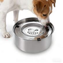 3L/1L Leak-Proof Pet Dog Water Bowl, Large Capacity Metal Anti-Drip Slow Drinking Bowl - 1L/3L - View 1