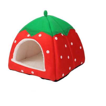 1 Set Foldable Strawberry Shaped Enclosed Pet Supplies, Durable, Scratch-Resistant, Bite-Proof, Cornerless Design, Suitable For Hamsters And Guinea Pigs, All Seasons
