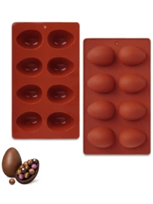 Khuôn silicon 8 ngăn hình trứng Phục Sinh bằng sô cô la, dùng làm đá viên, bánh pudding, thạch, món tráng miệng, xà phòng, khuôn nướng. - Nhiều màu - Xem 10