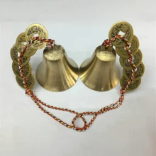 Nuevo Feng Shui 2026 Campana de viento para la riqueza, campana artesanal y 5 monedas de la suerte - Atractor de prosperidad tradicional chino, decoración auspicios sin batería para el hogar o el jardín, trae bendiciones y bienestar - General - Ver 4
