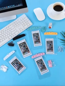 10个装透明通用防水手机袋，防水手机干袋，防水手机壳，触屏防水手机袋，游泳防水手机壳，PVC手机袋，密封手机袋，沙滩防水手机壳，游泳防水手机干袋，沙滩旅行必备 - 彩色 - 查看 8