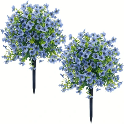 1pc Artificial Purple Spherical Topiary Tree With Ground Stake, Fake Artificial Shrub Plant, Fade-Resistant Realistic Artificial Shrub Tree For Indoor Outdoor Porch Decor