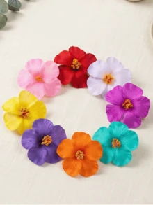 Bộ 8 kẹp tóc hoa lớn mùa hè, kẹp tóc hoa nhiệt đới kiểu Hawaii, phụ kiện tóc hoa cúc Gerbera nhân tạo nhiều màu sắc, thích hợp cho kỳ nghỉ hè ở bãi biển, tiệc tùng, đám cưới, phong cách Boho (Đỏ, Vàng, Hồng) - Nhiều màu - Xem 3