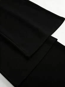 女士灰色舒适抓绒内衬慢跑裤，饰有爪印图案和抽绳，冬季款 - 黑色 - 查看 3