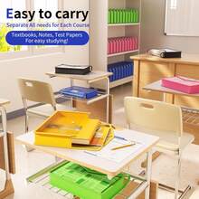 1 Pack Expandable Plastic File Folder, Transparent Accordion Style File Bag With Clasp, Large Capacity Document Organizer Suitable For A4/B4 Size, No Divider Design, 7 Bright Colors, Portable File Storage For School, Office, Home, Hospital, Durable Multi-Function File Folder - Multicolor - View 7