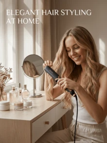 SOKANY1906 2-In-1 Hair Straightener & Curler, Negative Ion Steam Hair Straightener With Ceramic Plates - EU C Type Plug(220-240V) - View 3