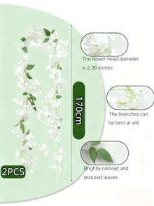 Nejlue Artificial Flowers/Plants1111 Home & Living 1 vòng hoa giấy nhân tạo 170cm, dây leo hoa giấy giả bằng lụa, bền, chống oxy hóa - Thích hợp trang trí nhà cửa và sân vườn, tuyệt vời cho đám cưới và các lễ hội theo mùa, thích hợp trang trí nhà cửa, phòng ngủ, bàn tiệc, sinh nhật, đám cưới, sân vườn, trong nhà và ngoài trời, trang trí mùa xuân. - Trắng tinh khiết - Xem 8