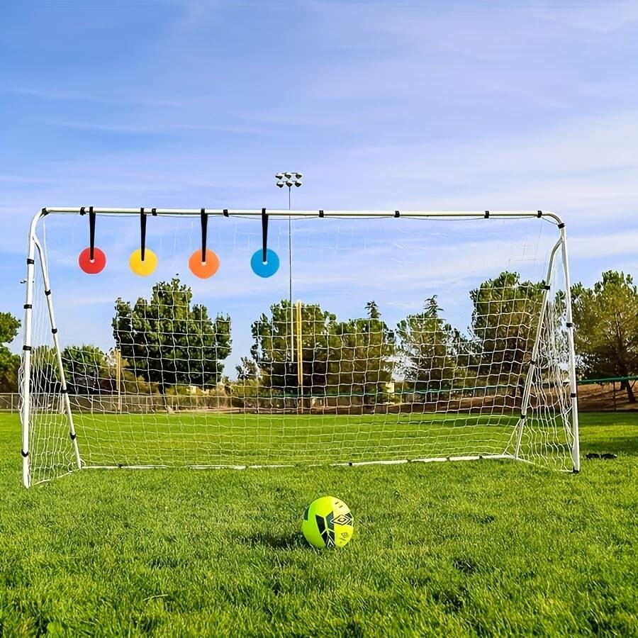 1/2 pezzi Bersaglio di allenamento per il tiro al calcio, design regolabile da appendere, adatto per calcio e vari sport, migliora efficacemente la precisione del tiro, attrezzatura per l'allenamento di tiro da appendere per casa e campo