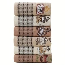 Set de 4/6 piezas, paños de cocina bordados con motivos de café, trapos de limpieza de secado rápido, toallas de cocina grandes y gruesas, suaves y transpirables, aptos para toallas de baño, almohadillas de pulido de automóviles y lavado de platos. Paños reutilizables, estilos aleatorios - Color aleatorio - Ver 10