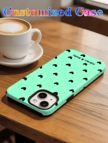 Customized Unique Splatter Heart Pattern Phone Case, Personalized Signature, Glossy Acrylic Hard Shell Protective Cover For IPhone 11/12/13/14/15/16/17 Pro Max - Multicolor - View 6