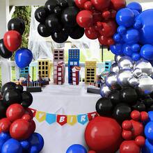 106 Stück rote, blaue, silberne, schwarze Ballon Kranz Bogen Set, königsblau, rot, silber, schwarz Latex Ballons, für Geburtstage, Babypartys, Abschlussfeiern, Volljährigkeitsfeiern, Unabhängigkeitstag Dekoration, Heimdekoration - Übersicht 3