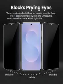 3片裝 9H 全螢幕防偷窺鋼化玻璃螢幕保護膜，相容 Galaxy S26 A57 A37 / 相容 15T Poco X7 Pro / Note 15 / 相容 iPhone 17 Pro Max 16 / Honor X9D，多款機型適用，防摔、不易碎、防窺隱私鋼化玻璃，無氣泡、易貼合 - 黑色 - 查看 9