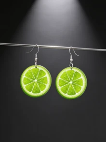 1 Đôi bông tai mặt dây chuyền hình quả chanh hoạt hình 2D phẳng bằng acrylic, kiểu dáng tối giản thanh lịch dành cho nữ, phù hợp để đeo hàng ngày và trong các dịp lễ. - chanh xanh - Xem 7