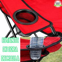 Silla de Playa y Camping Plegable Ultra Ligera, Portátil y Cómoda para Viajes, Picnic y Aventura al Aire Libre - Rojo - Ver 7