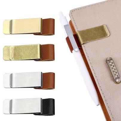 Portaplumas vintage, clip de lápiz de acero inoxidable, accesorios de cuaderno de viaje, protector de diario retro, suministros de oficina