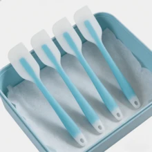 Silicone Spatula 2/4 Packs - Heat Resistant 450°F Flexible Turner - Non-Stick Kitchen Utensil, Seamless Dishwasher (Mint) - Mint Blue - View 5