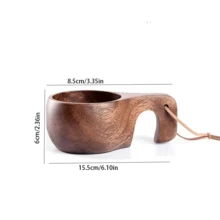 1 chiếc cốc sữa bằng gỗ óc chó, bát salad bằng gỗ hồng mộc, cốc gỗ có tay cầm độc đáo, cốc cà phê - màu nâu - Xem 13