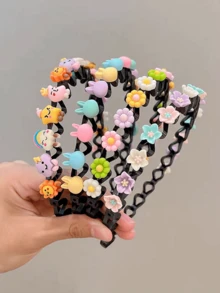 1个发圈造型工具，防滑可爱卡通发夹发饰 - 彩色 - 查看 4