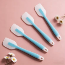 [2/4pcs] 450°F Heat Resistant Silicone Spatula - Non-Stick Scraper, Ergonomic Grip Kitchen Baking Cooking Tool, Dishwasher (Mint Blue) - Mint Blue - View 4