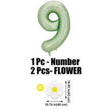 MECRLA 1pc 32"/40" Star Space Olive Green Number Balloons (Latex Balloons Need To Be Purchased Separately) Back To School Valentine Day - Olive Green - View 23