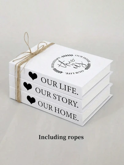 Bộ 3 cuốn sách giả trang trí thời trang, sách trang trí sang trọng, sách giả trang trí phòng khách có ngăn chứa đồ, sách trang trí bàn cà phê hiện đại, sách xếp chồng trưng bày, thích hợp cho mùa tựu trường, lễ hội âm nhạc, mùa cưới.