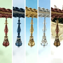 Hiasan Tirai Rumbai Renda Tenun Liontin Manik Kristal 100cm, Dekorasi Rumbai untuk Taplak Meja, Aksesori Tepi - A - View 11