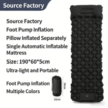 Inflatable Camping Mat, Ultra-Lightweight Portable Air Mattress, Foldable Sleeping Pad, Moisture-Proof Picnic Mat, Christmas Overnight Guest Air Bed, Car Inflatable Mattress - Multicolor - View 2