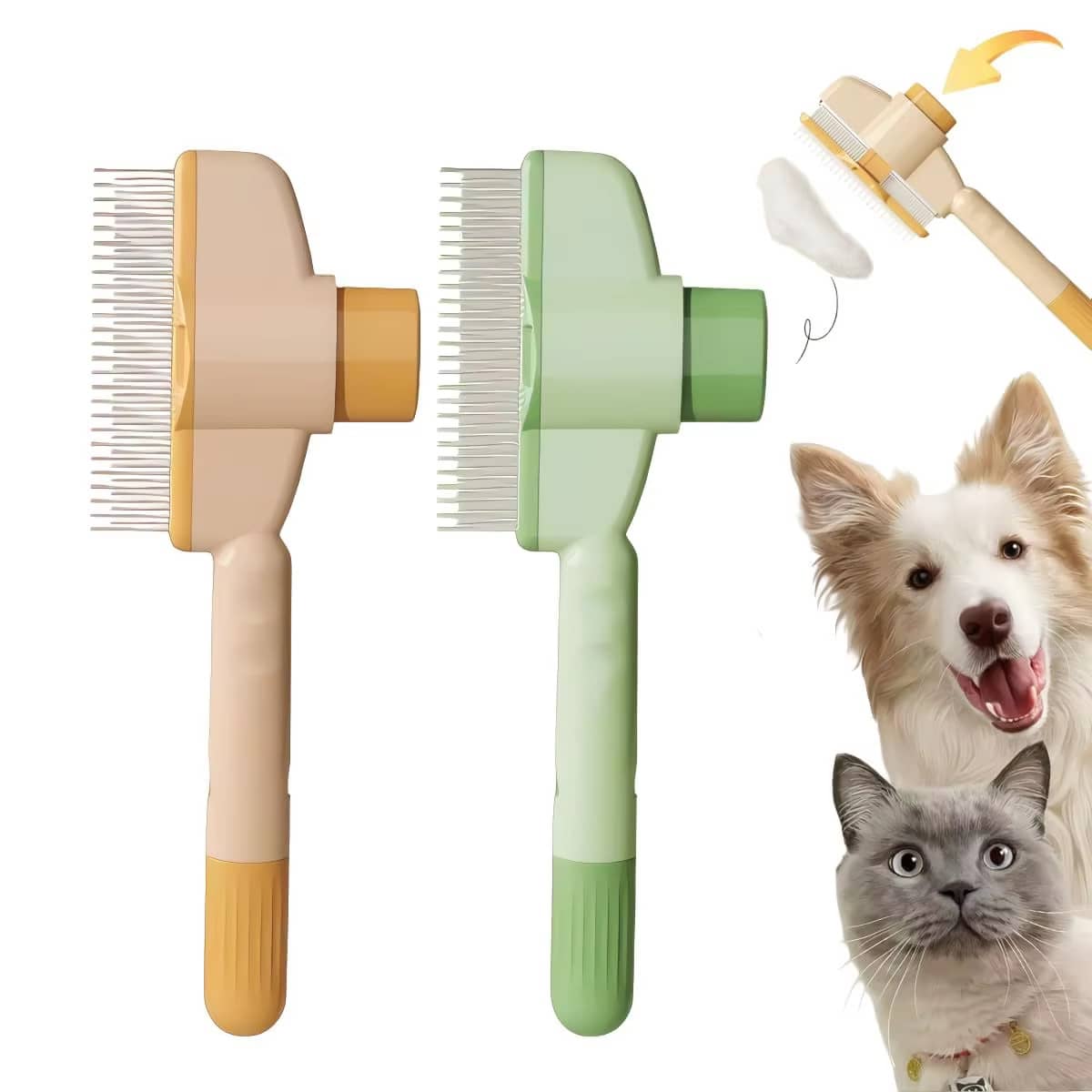 1 PC Pet Supplies Small Pet Bathing And Grooming Tools Small Animal Comb Self-Cleaning Pet Grooming Comb For Cats And Dogs Flea Removal, Fine-Toothed Brush - View 1