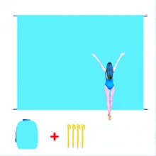 1件装便携式可折叠野餐垫，沙滩垫，户外草坪垫，户外花园垫，防水公园地面垫，沙滩防水防沙垫，适用于公园、海滩、徒步旅行、周末郊游、旅行、聚会、送给女朋友的生日礼物（尺寸：100*100厘米/300*300厘米，包含4个地钉和收纳袋），小巧便携 - 彩色 - 查看 26