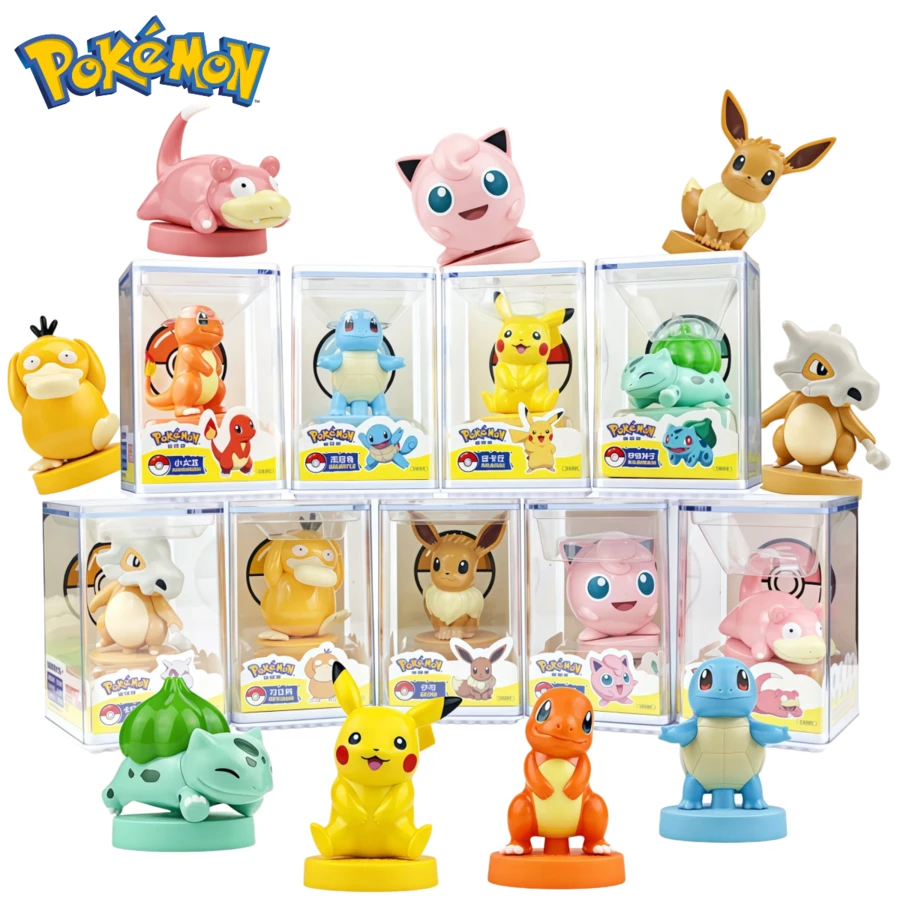 pokemon 6件正版Seal系列動物毛絨玩具,伊布、呆呆獸、Karara 動漫角色桌面裝飾模型娃娃收藏品,原裝盒裝 - 彩色 - 查看 1