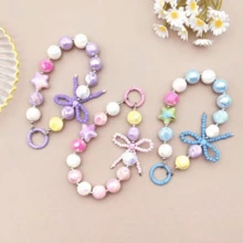 1件欧美时尚丙烯彩绘蝴蝶串珠手链，可爱手机挂绳，钥匙扣吊坠，适合作为学生奖品、朋友生日礼物 - 彩色 - 查看 11