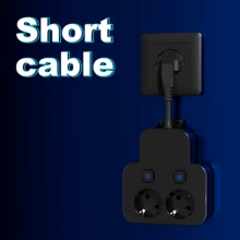 2-In-1 Multifunctional Adapter, 2 AC Power Outlets, Independent Multi-Switch 1 To 2 Power Strip, 2 Switch Controllers, Portable For Travel/Dorm/Home/Office, Black/White Wall Switch Socket - EU E Type Plug(220-240V) - View 6