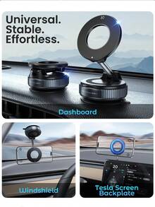 New 2026 Model 360° Rotating ABS Magnetic Car Phone Holder, Portable Foldable Design, One-Hand Operation, Suitable For Car, Desk And Wall Installation, Full Range Multi-Angle Adjustment, Compatible With All Phone Models, Note: Only Supports Installation On Smooth Surfaces - Multicolor - View 9
