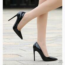 2026 Spring/Autumn New French Pointed Toe Black Low-Cut Single Shoes, 12cm Ultra-Thin Heel, Women's Versatile, Slimming, Leg-Lengthening, Commuter/Professional Shoes(The Product Is Primarily Presented In Video Format) - 黑色 - 查看 2