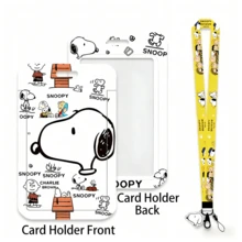 SNOOPY Bộ 1 dây đeo thẻ ID hoạt hình có dây đeo cổ tay, thích hợp cho trường học, công sở, đi làm và làm quà tặng. - A - Xem 6