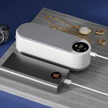 Máy làm sạch kính mắt và trang sức siêu âm, làm sạch sâu 360° với rung động tần số cao, thao tác một chạm, trang bị pin lithium 200mAh sạc USB, thích hợp cho đồng hồ, kính mắt, răng giả và cọ trang điểm, dụng cụ làm sạch thiết yếu cho gia đình và văn phòng, món quà hoàn hảo cho vợ/chồng, người lớn tuổi và bạn bè. - trắng - Xem 11