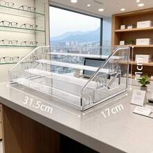 1pc 3-7 Tier Multi-Function Eyeglass Display Rack, Fashion Glasses Storage Box, Transparent Eyeglass Holder, Fashion Glasses Display Stand, Eyeglass Display Rack, Fashion Glasses Storage Box, Pink Eyeglass Holder, Transparent Blue Light Blocking Eyeglass Display Stand, Men's Fashion Glasses Display Prop - Clear - View 8