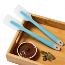 [2/4pcs] 450°F Heat Resistant Silicone Spatula - Non-Stick Scraper, Ergonomic Grip Kitchen Baking Cooking Tool, Dishwasher (Mint Blue) - Mint Blue - View 5