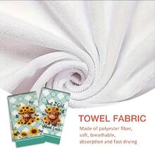 2/4/48pcs Kitchen Dishcloths, Soft & Durable With Cute Sunflower, Cow & Blue Butterfly Patterns, Highly Absorbent Multi-Purpose Kitchen Cleaning Towels - Multicolor - View 8