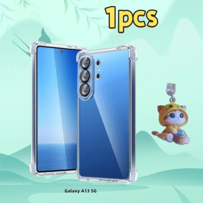 2 piezas [1 Funda de teléfono negra + 1 Tapón antipolvo tipo gato para puerto USB-C] Funda de teléfono transparente con airbag, antióleo, antirayado, fácil de limpiar, adecuada para Samsung Galaxy S26/S26+/S26Ultra/A14/Galaxy A13 5G/A04S/Galaxy A13 5G/Galaxy A10s/Galaxy A06/Galaxy A05/Galaxy M33 5G/Galaxy M32 5G/Galaxy J4 Core y otros modelos. Funda de teléfono antideslizante, funda de teléfono minimalista, funda de teléfono de unicolor, funda de teléfono TPU antideslizante, cordón de teléfono hecho a mano, llavero desmontable, cadena universal para teléfono, adecuada para fundas de teléfono.