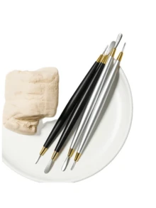 Set de 4 piezas de herramientas de modelado de arcilla, palitos de modelado de cerámica suaves, herramientas de tallado de detalles y punteado para escultura de arcilla polimérica, pintura, fabricación de muñecas - Negro - Ver 4